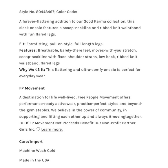 Free People Movement Good Karma Flare Onesie Size M/L NWOT - Picture 9 of 16